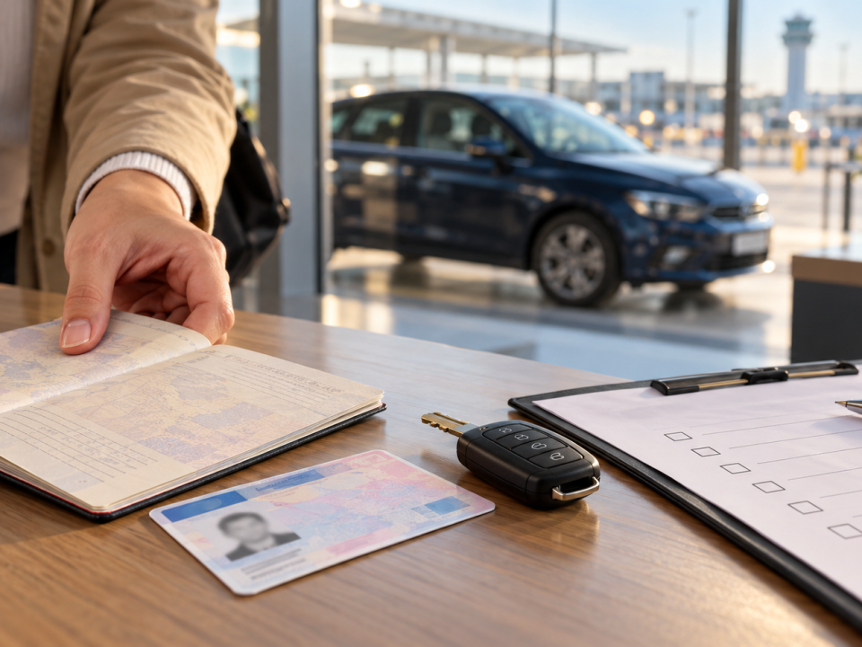 Dokumenta, ključ automobila i obrazac za preuzimanje rent a car vozila na aerodromu